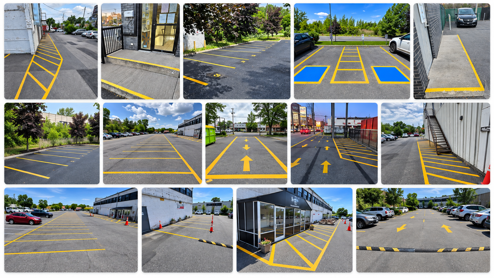 Réalisations de marquage de stationnement à Montréal et dans le Grand Montréal